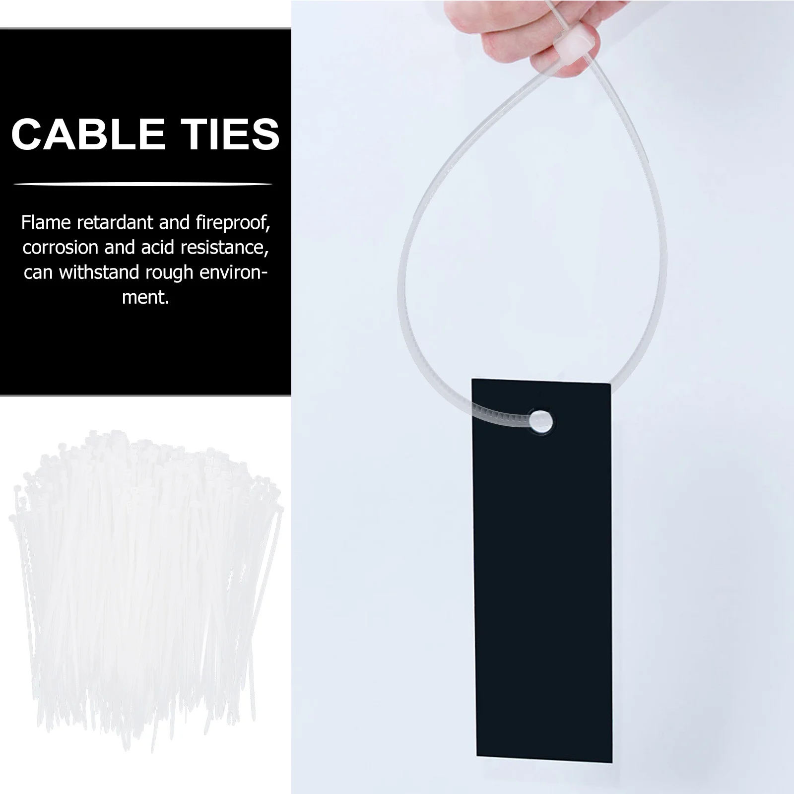 

1000pcs Cable Ties Heavy Duty Nylon Zip Straps For Wire Management Outdoor Garden Fixing Flame Retardant Corrosion Resistant