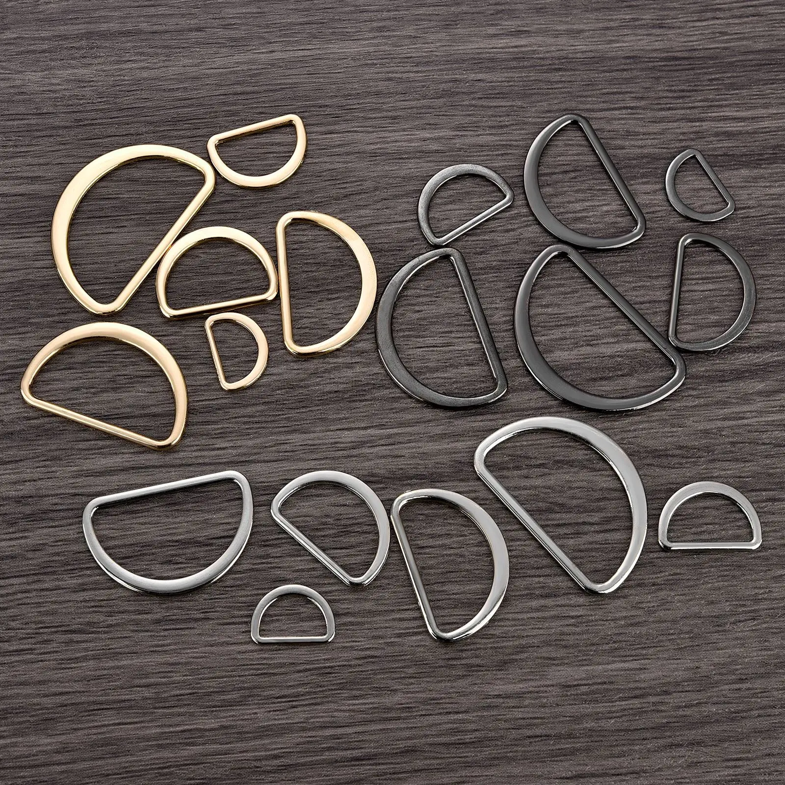 10pcs D Ring Connection fibbia a forma di D lega metallo argento oro per scarpe borse zaino fibbie accessorio fai da te 15/20/25/30/40mm