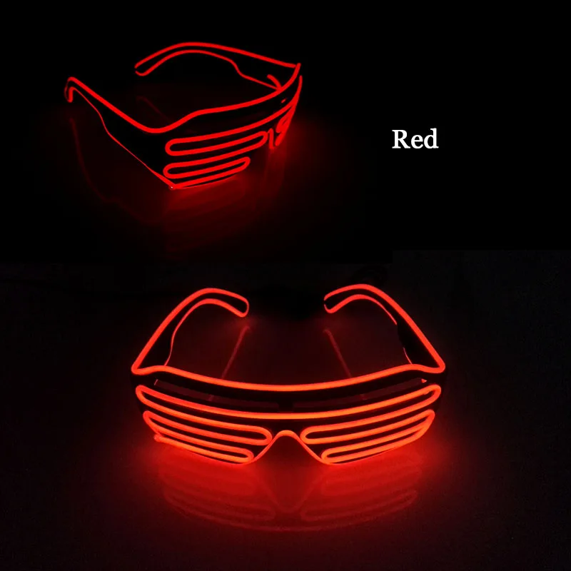 New Arrival LED glowing Glasses Flashing Luminous Rave Glasses Neon Light Up Shutter Glasses For Men Women Halloween Porps