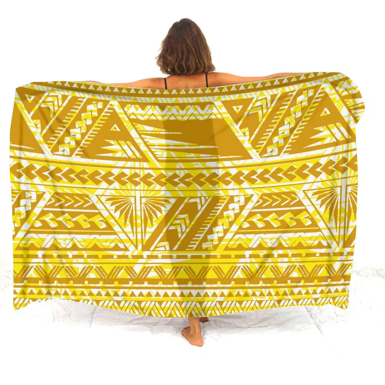 Quality Fabric Custom Women'S Sarong Polynesian Traditional Print Design Summer Lightweight Breathable Temperament Shawl