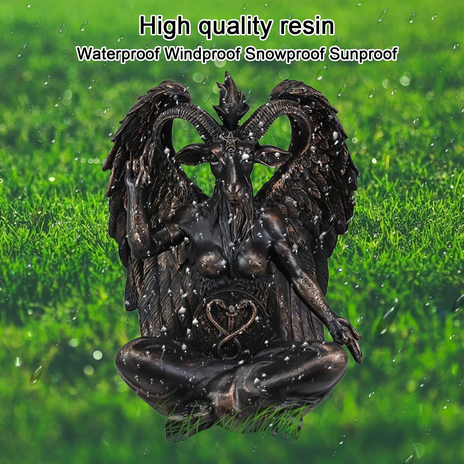 Satan Goat Baphomet Statue Resin Satanic Figurine Decor Church Satanic Sabbatic Goat Sculpture Home Decoration Statue Religious