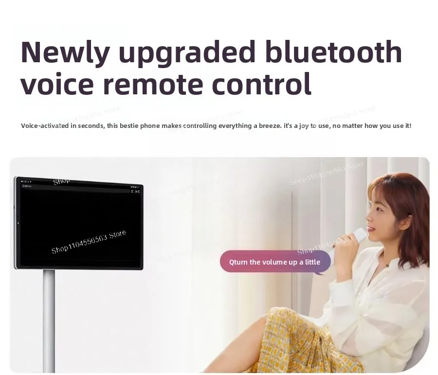 32-inch smart TV rotating touch screen portable movable display tablet computer stand wheeled TV rechargeable