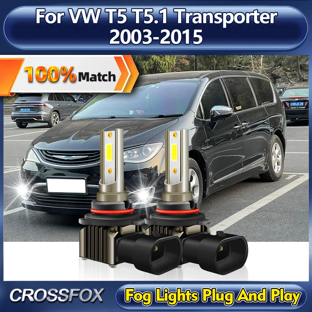 12V 9006 HB4 Canbus LED Fog Lights 20000LM 120W Auto Lamps 6000K For VW T5 T5.1 Transporter 2003-2010 2011 2012 2013 2014 2015