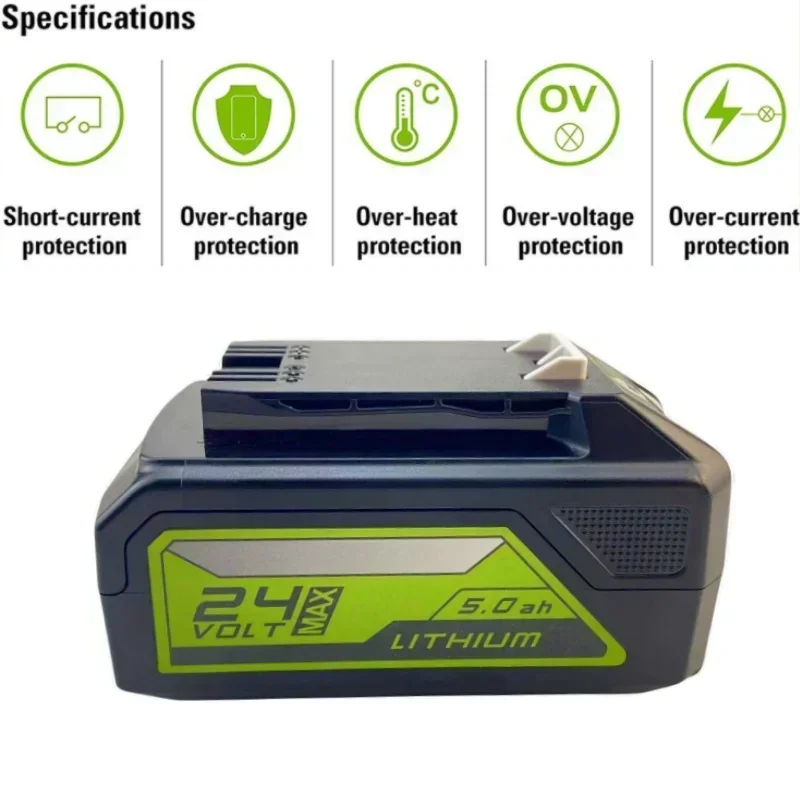 24v Tools Batteries Series New Upgrade Replacement for Greenworks 24V Battery 5Ah/8Ah Lithium Battery Compatible with Greenworks