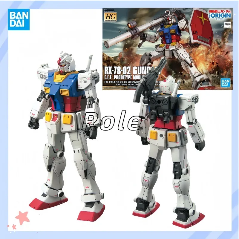 

【In Stock】Bandai Original Animation Model HG 1/144 RX-78-02 Origin Ver Action Diagram Assembly Model Toy Gift Collection