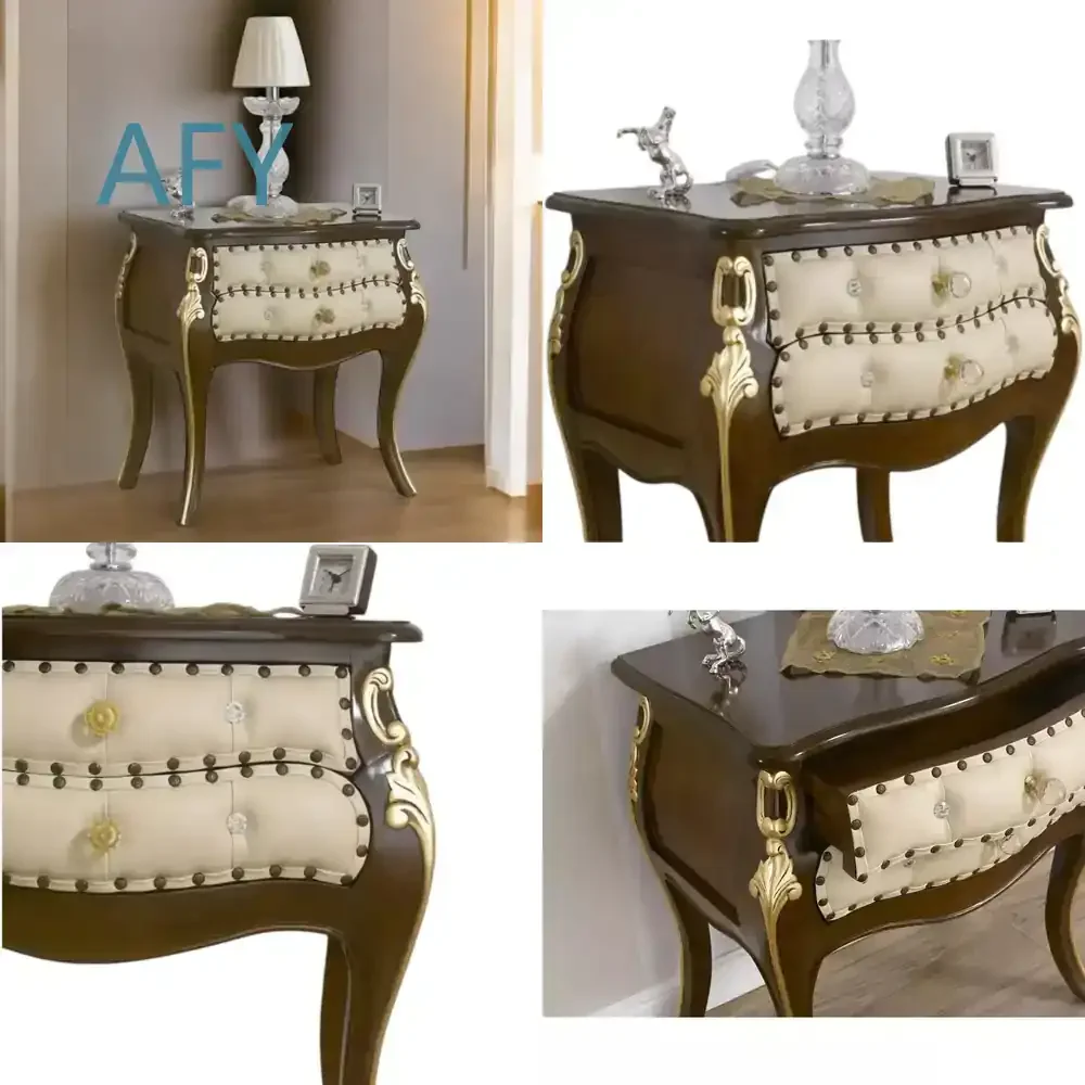 Traditional Luxury Convertible Teak Wood Nightstand for Bedroom Apartment Living Room Home Decor Handcrafted Solid Wood