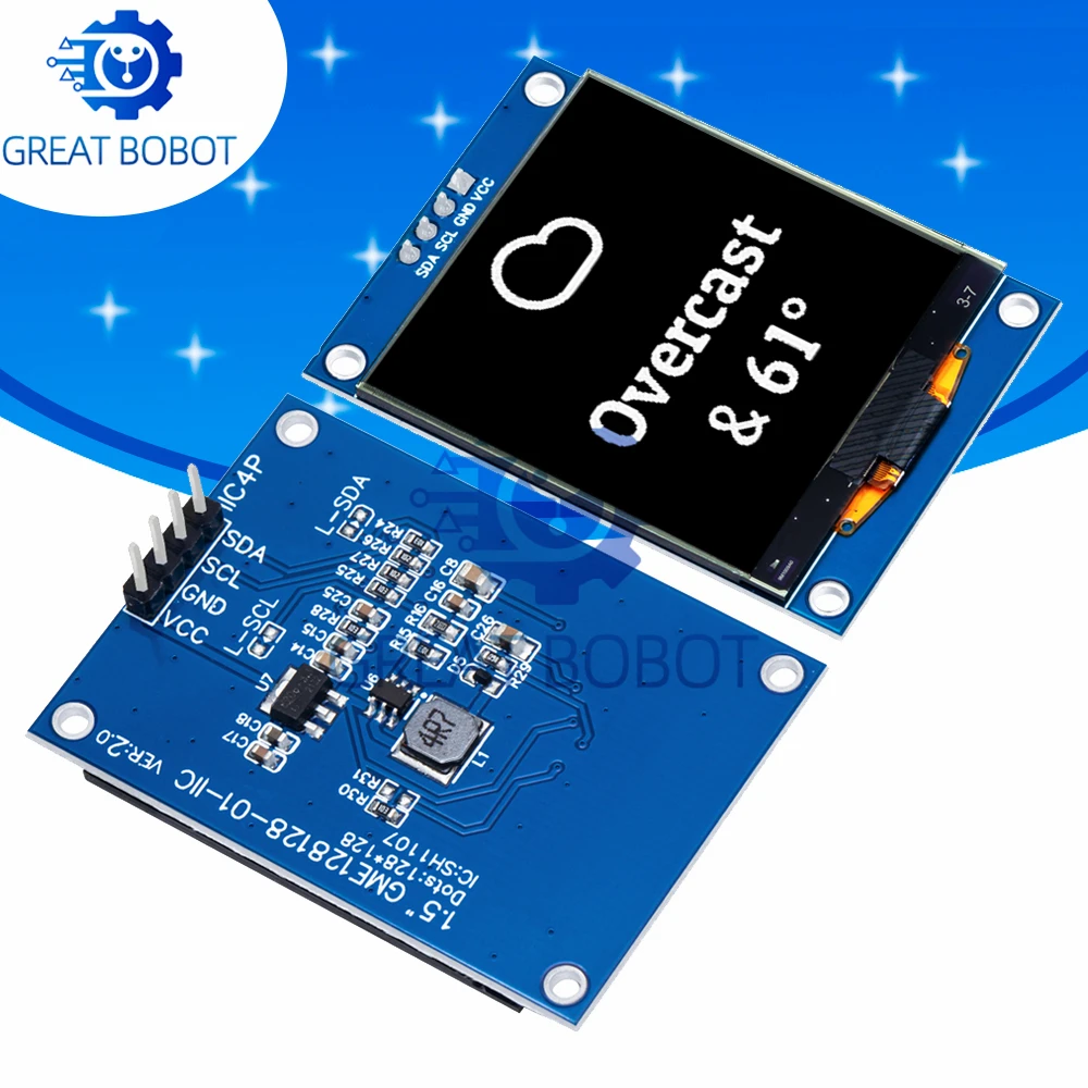 BS ALL NEW 1.5 Inch 128x128 OLED Shield Screen Module High quality Product For Raspberry Pi For STM32 For Arduino