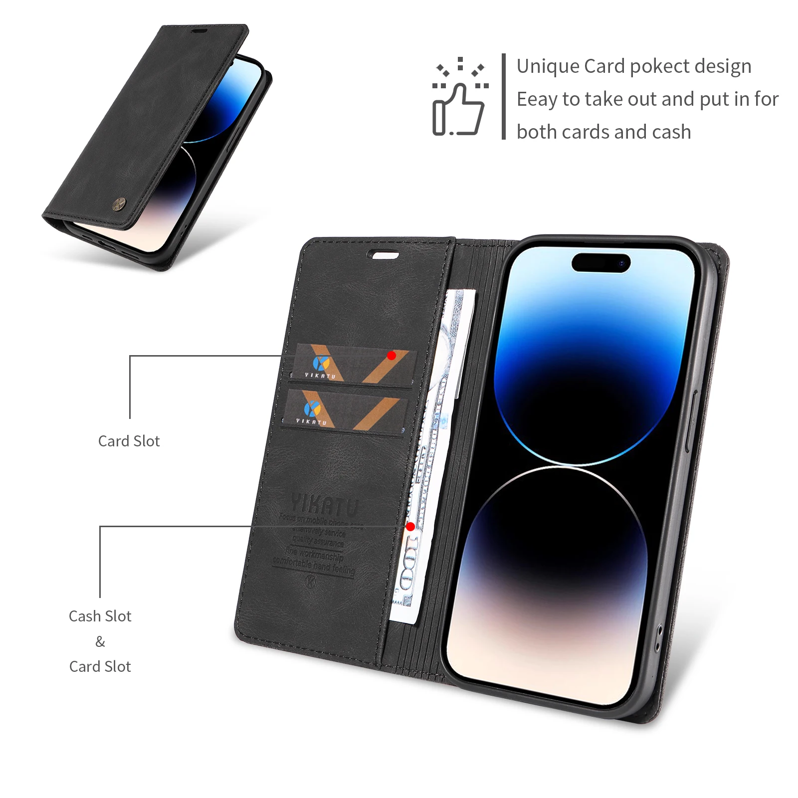 กระเป๋าสตางค์แม่เหล็กช่องใส่การ์ด RFID Blocking Flip สําหรับ Xiaomi 15 Pro 14T 5G 14 13 Ultra 13T 12 Lite 12T 11T 11i 10T M4 F4