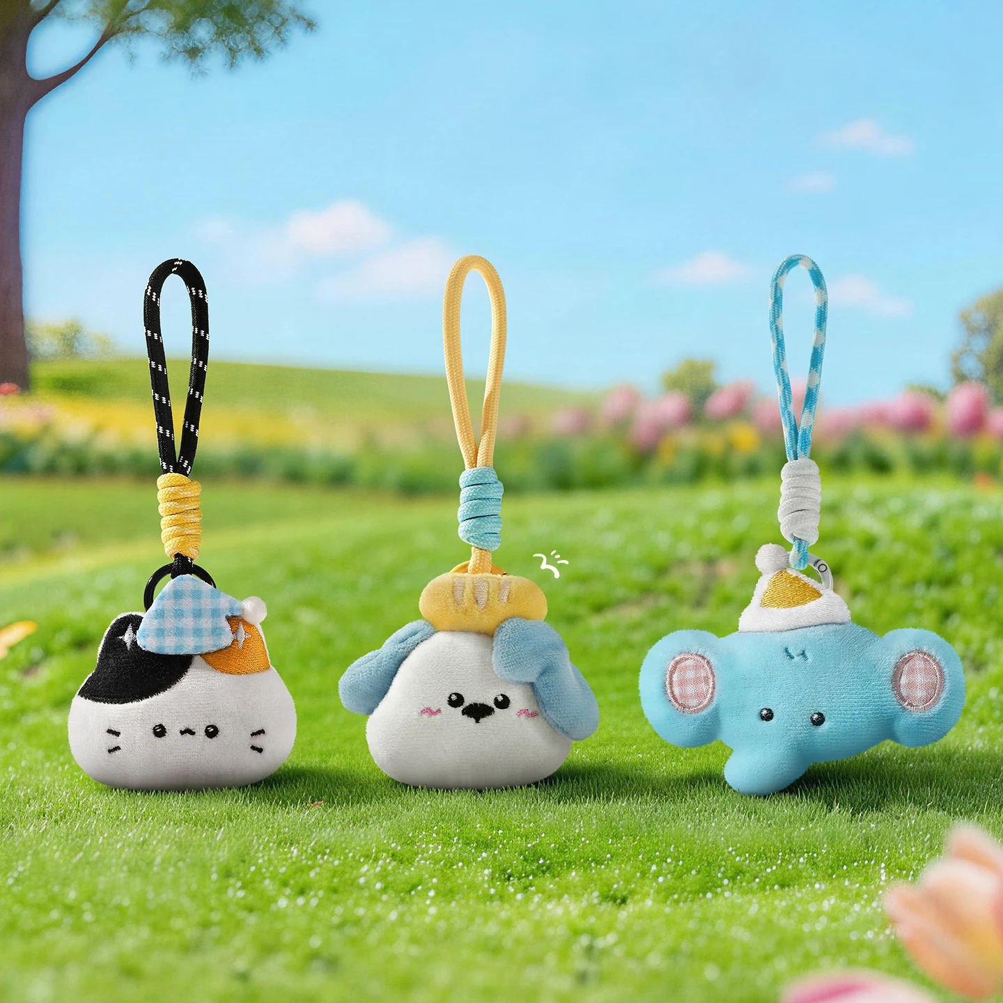 Plush toy animal pendants as keychains, cute dolls, puppies, cats, bears, bag decorations, student schoolbag pendants, gifts