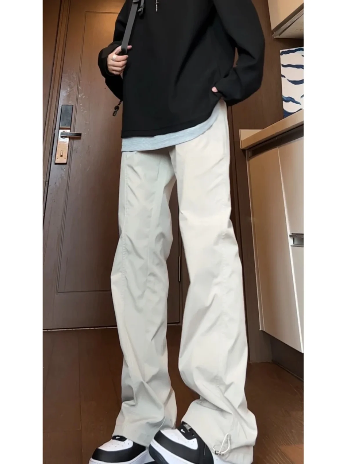 Pantalones Cargo con Forro Color Caqui para Mujer, Primavera Otoño, Casuales, Deportivos, para Escalar, Pantalones de Trabajo de Pierna Recta