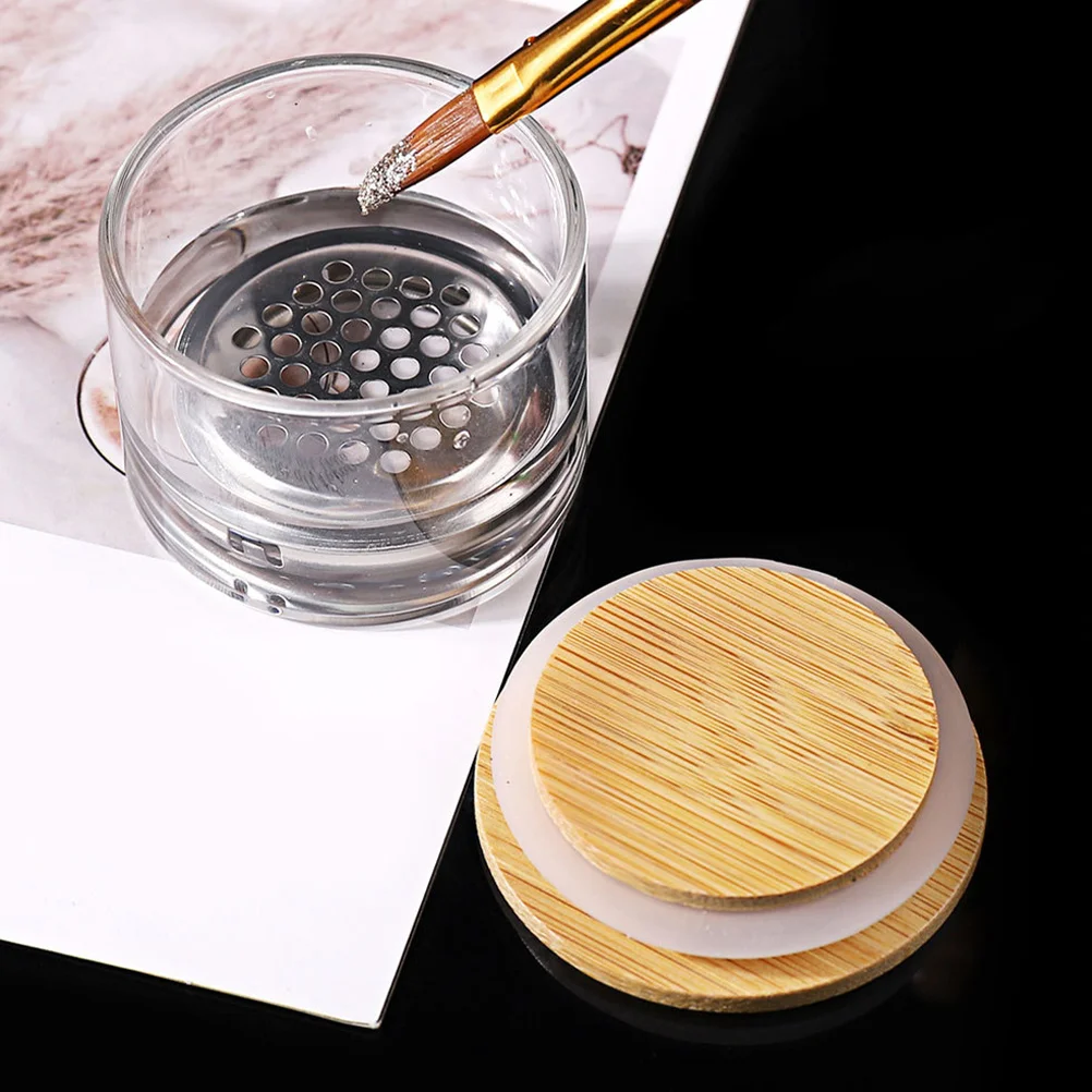 

3 Pcs Nail Tools for Glass Sequin Wash Pen Powder Holder Dish Bowl Cup Seal Manicure Liquid