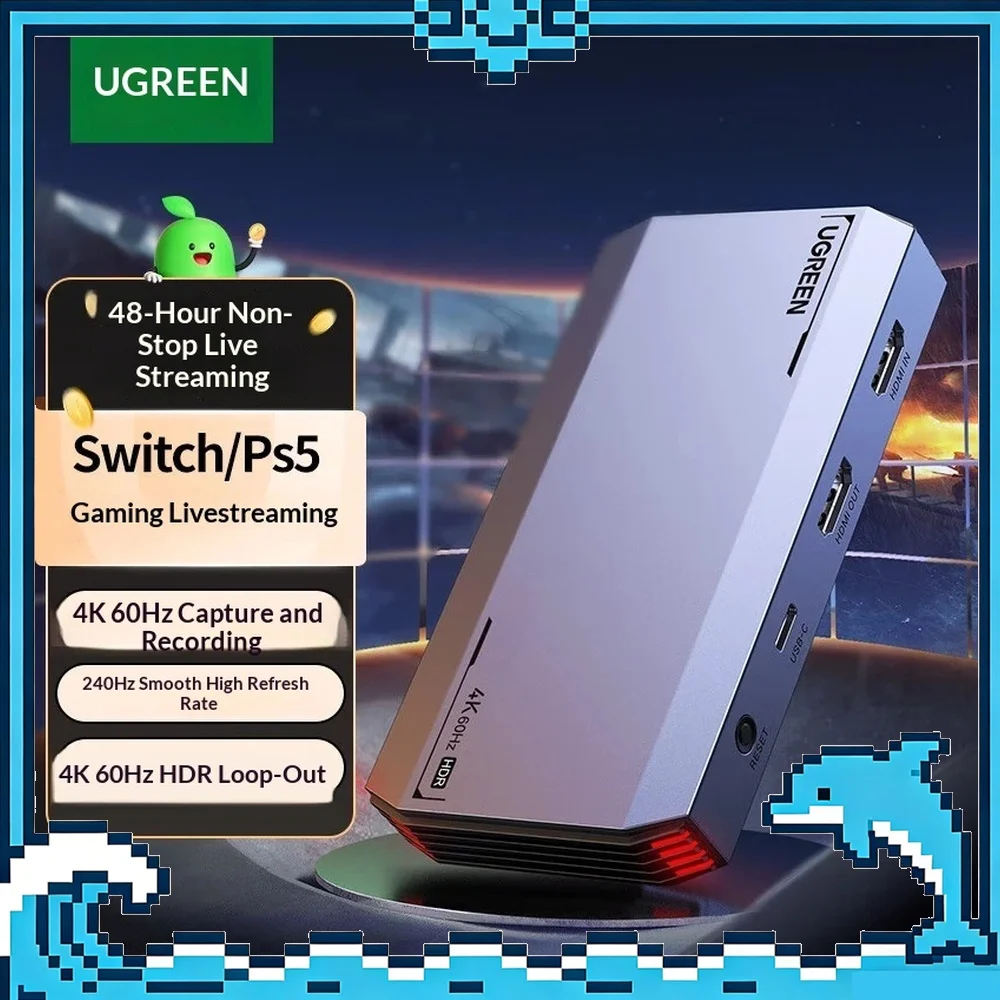 UGREEN CM700 HDMI Video Capture Card 4K 60Hz 240Hz HDR Loop Out for Gaming Streaming Meeting