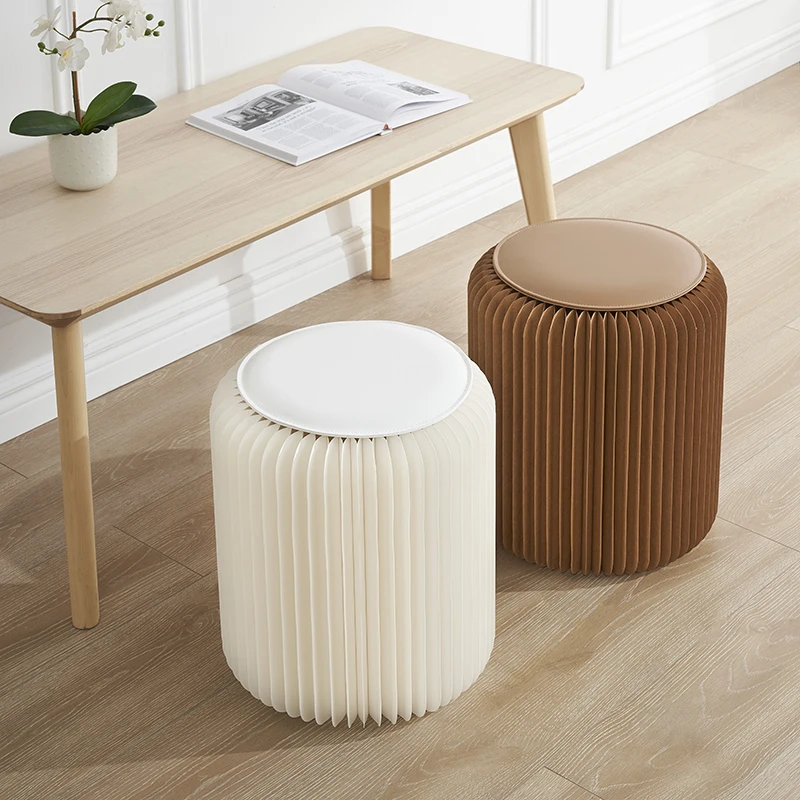 

INNOPAPER Folding Paper Stool Eco-friendly Kraft Paper Space Saving Modern Foldable For Living Room & Home Office