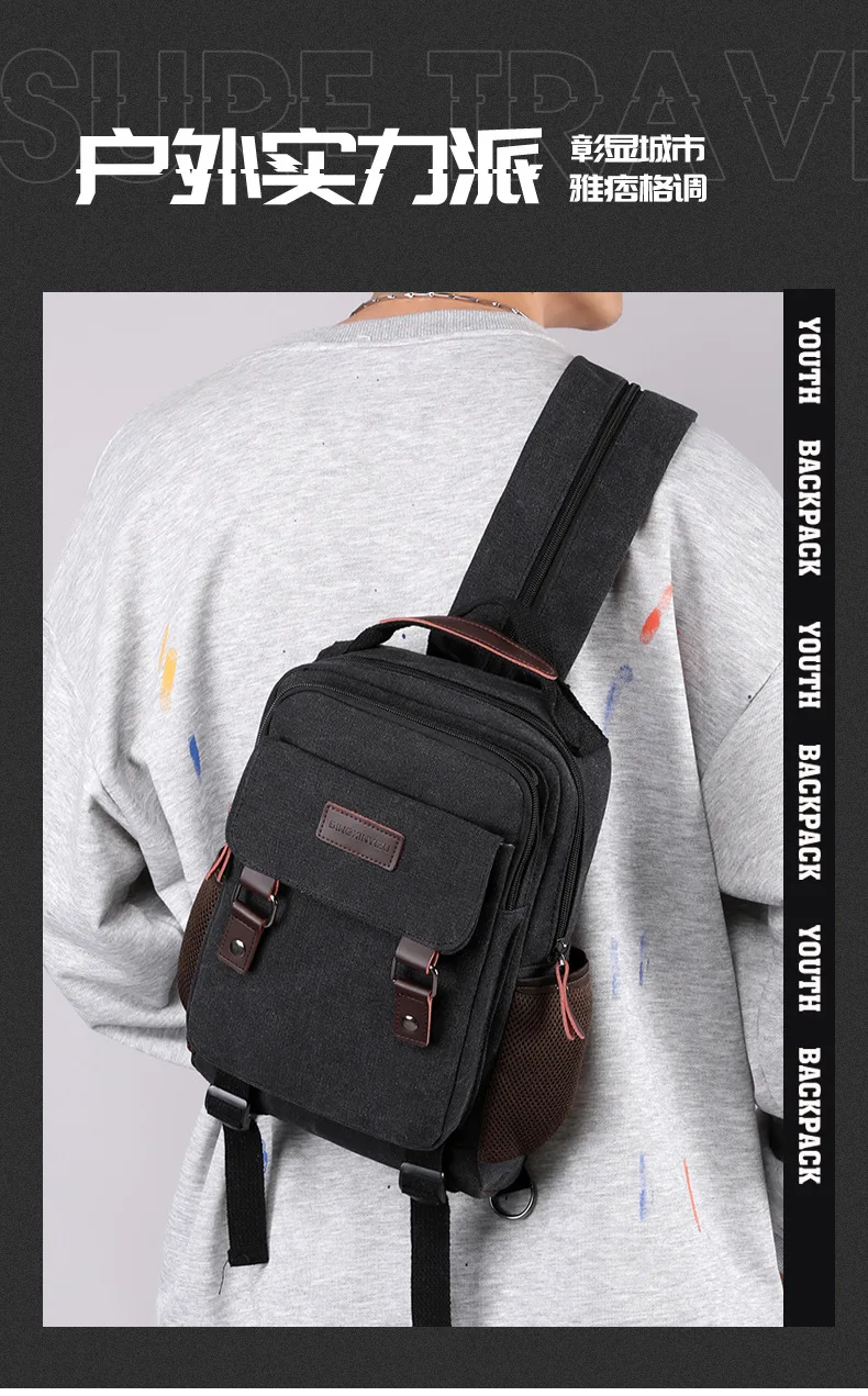 Nuova borsa da petto in tela da uomo zaino di grande capacità per pendolari d'affari borse a tracolla multifunzionali da donna Muhжekte© рюкзак mochila sac