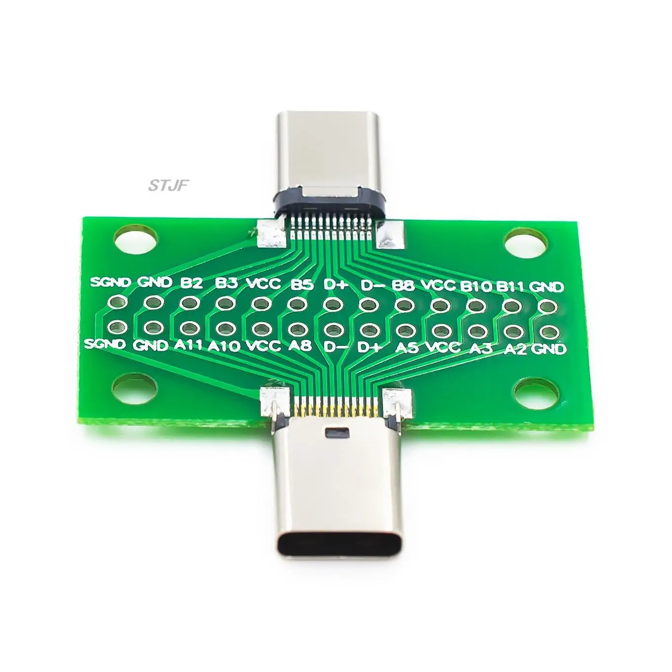 USB 3.1 Tipo-C placa adaptadora, PCB Board, fêmea, macho cabeça conversor, 2*13P para 2,54 milímetros, Módulo de teste de transferência