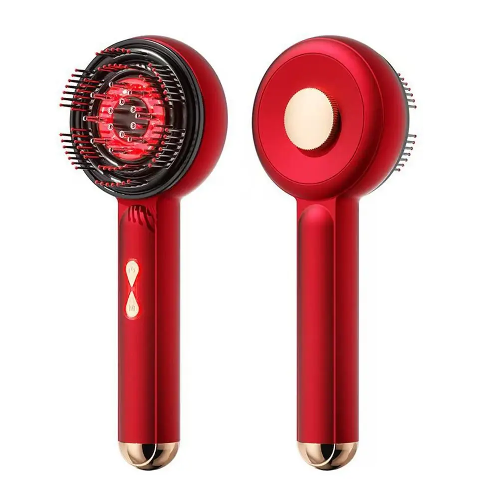 Peine de masaje de cabeza eléctrico para el crecimiento del cabello, peine de masaje eléctrico antipérdida de cabello 2 en 1, masajeador de cabeza con vibración de luz roja, cuidado del cabello