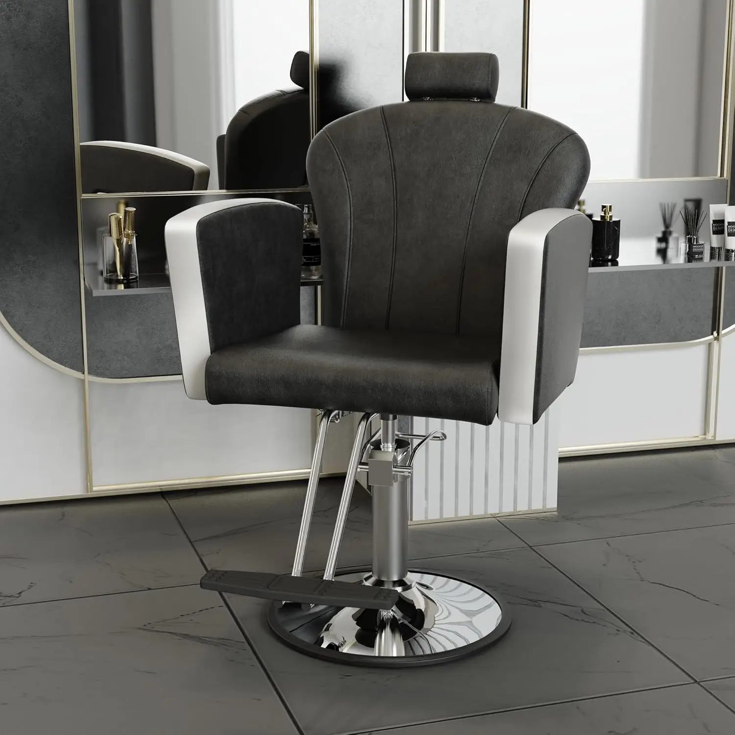 Salon Chair for Hair Sylist, Height Adjustable Barbershop Chair, Reclining Salon Hair Chair, Hydraulic Barber Chair, 360 Degree