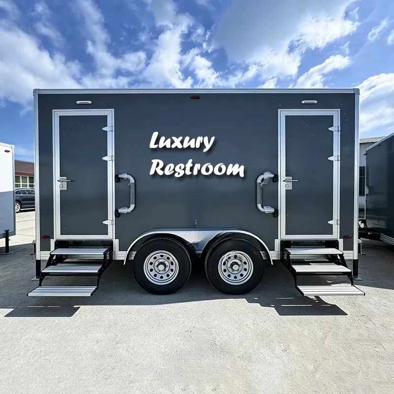 Hot Selling US/Australia/European Standard Custom Portable Toilet Trailer Luxury Mobile Toilet Trailer Bathroom Trailer