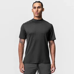 Summer Gym Mens Quick Dry Running Sport Compression T Shirt Man Workout Tee Fitness Short Sleeve Undershirt Tops Casual Clothes