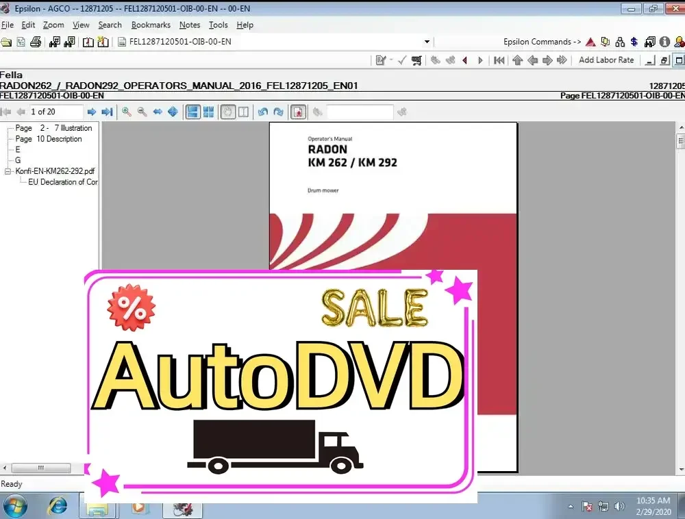 

Каталог запчастей AutoDVD Fella AGCO и руководства по обслуживанию мастерской [2022]
