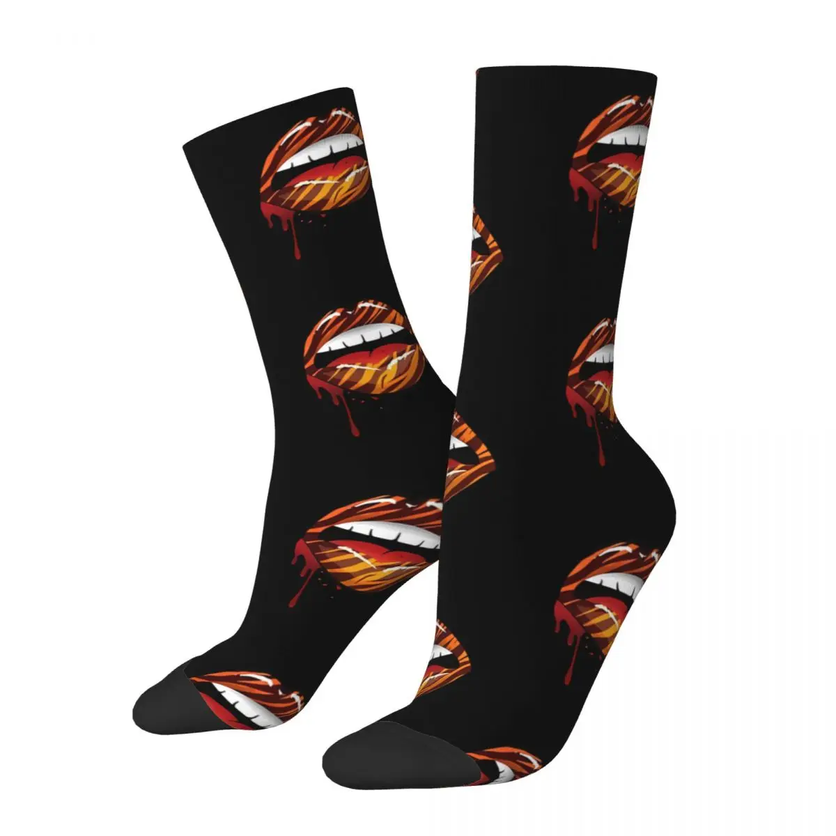 Animal Striped Sexy Glossy Sexy Lip Socks Male Mens Women Summer Stockings Printed