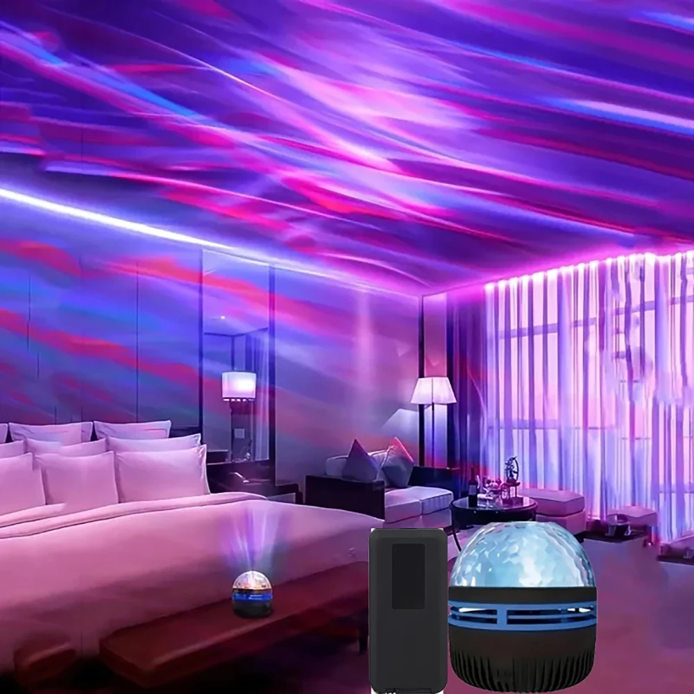 1pc Ocean Wave Projector,With 7-Colors Patterns & Remote Control,USb Powered For Bedroom Home Theater, Ceiling, Room Decor