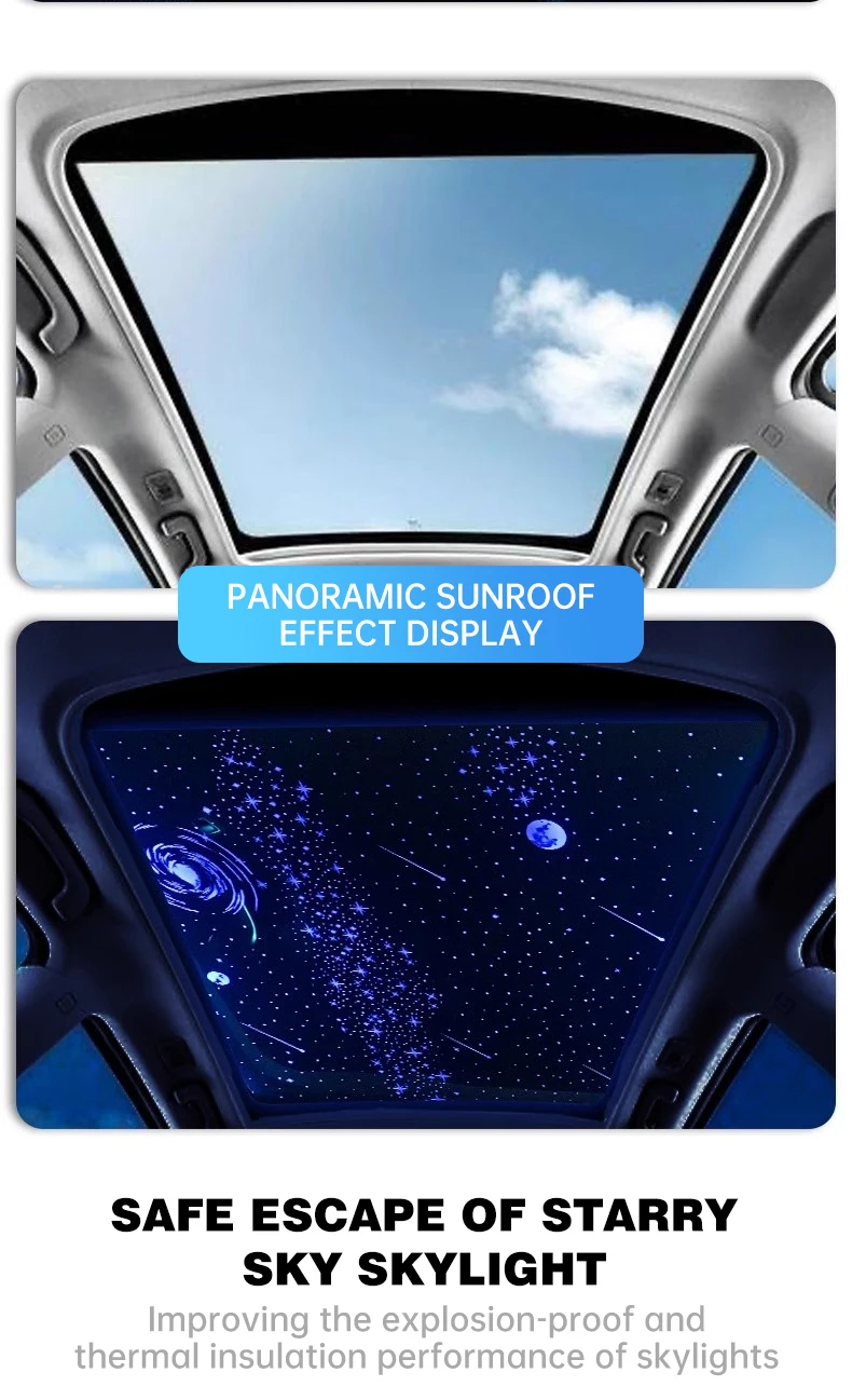 Color Changing Rainbow Starry Sky LED Light Universal Car Sunroof Top Creative Decoration Accessories