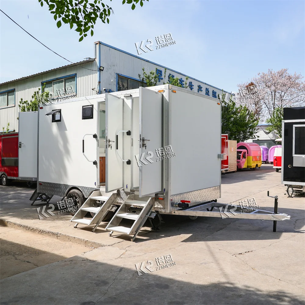 Luxury Mobile Toilet Trailer Shower Room Container House Restroom Cart Commercial Bathroom Trailer With Home Party