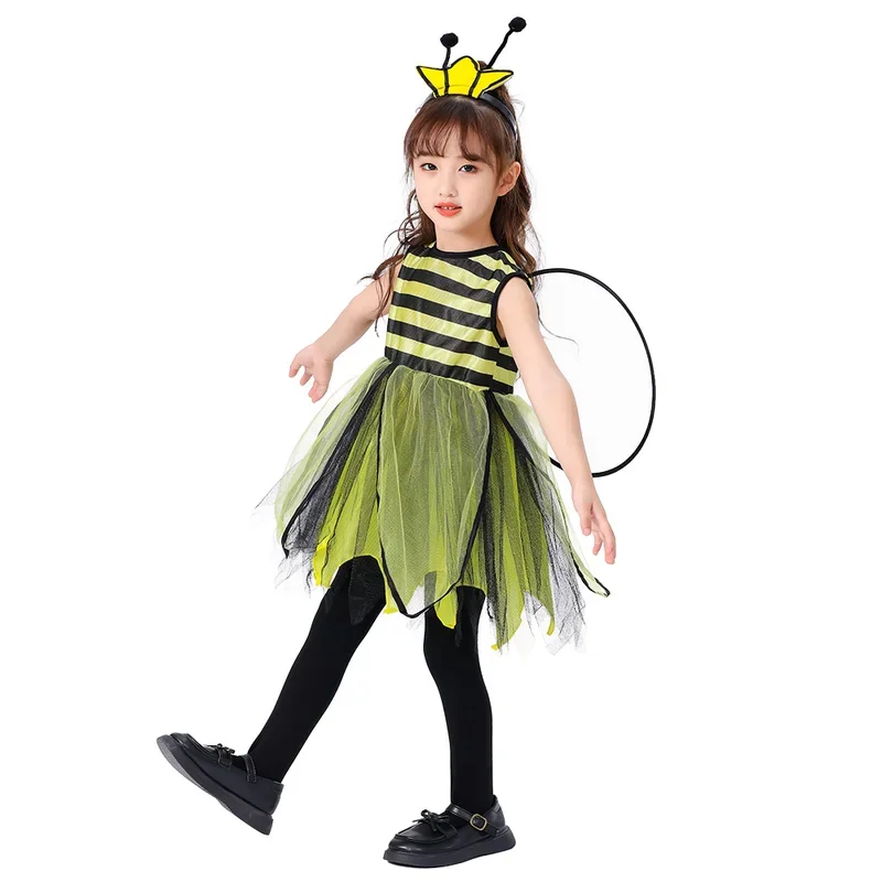 EE01 Girls Lovely Animal Bee And Ladybug Cosplay Dress Up Kids Halloween Carnival Party Performance Costumes As Gifts&0Ww