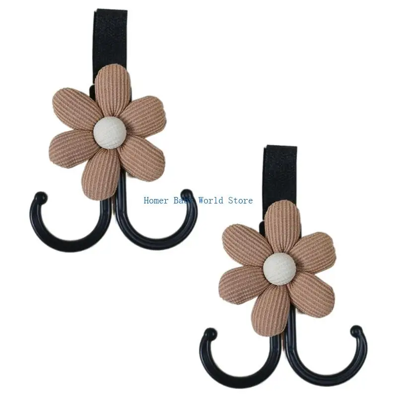 

B2QD 2Pcs Multifunction Baby Carriage Hook Secure Hold Practical Strollers Attachment Hooks Set for Bags Infants Essential