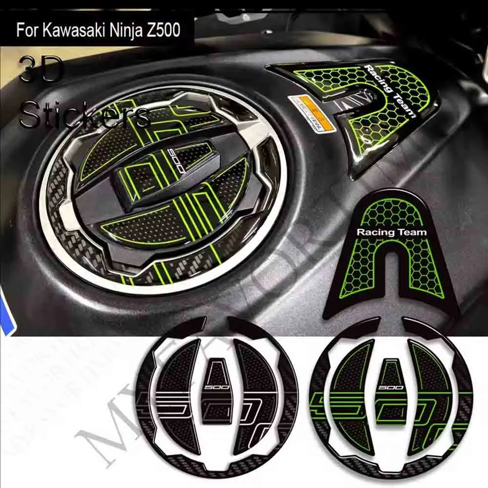 2020 - 2025  Fit kawasaki Ninja Z 500 Z500 Motorcycle Tank Pad Side Grips Gas Fuel Oil Kit Knee Fairing Fender 3D Stickers Decal