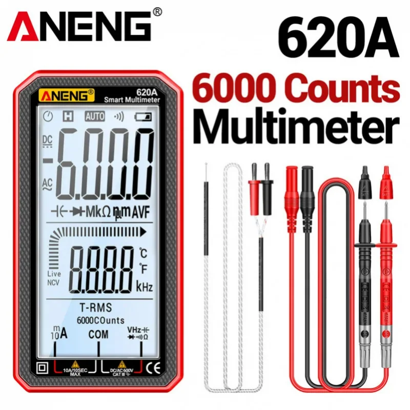 ANENG 620A 6000 Count Multimeter NCV Measurement Neutral Wire Identification Full Function Electrical Parameter Measurement