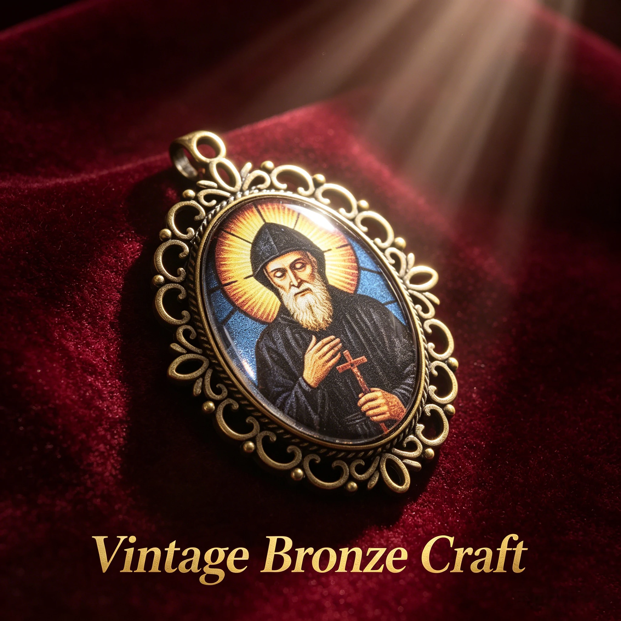 4Pcs Mixed 13*18mm Saint Charbel Catholic Medal Pendant Antique Bronze Vintage Religious Charms For DIY Rosary Jewelry Making Ba