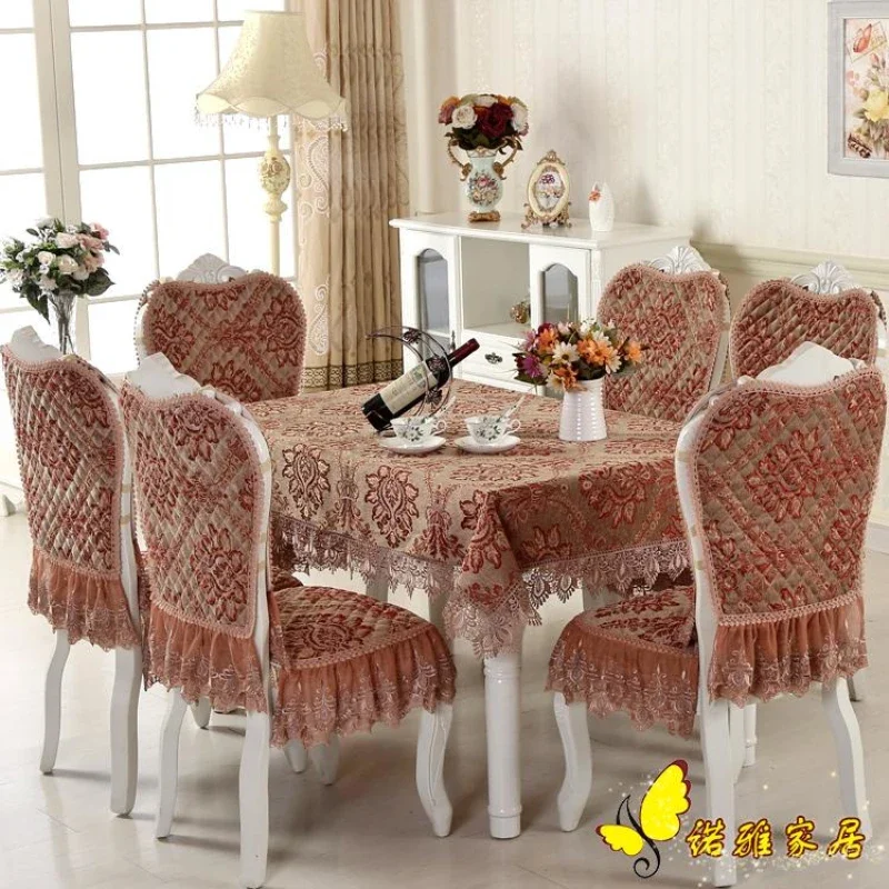 

Luxurious Red Cloth Tablecloth Embroidered Floral Hollow Table Cover Rectangular Elegant Home Party Wedding Decoration