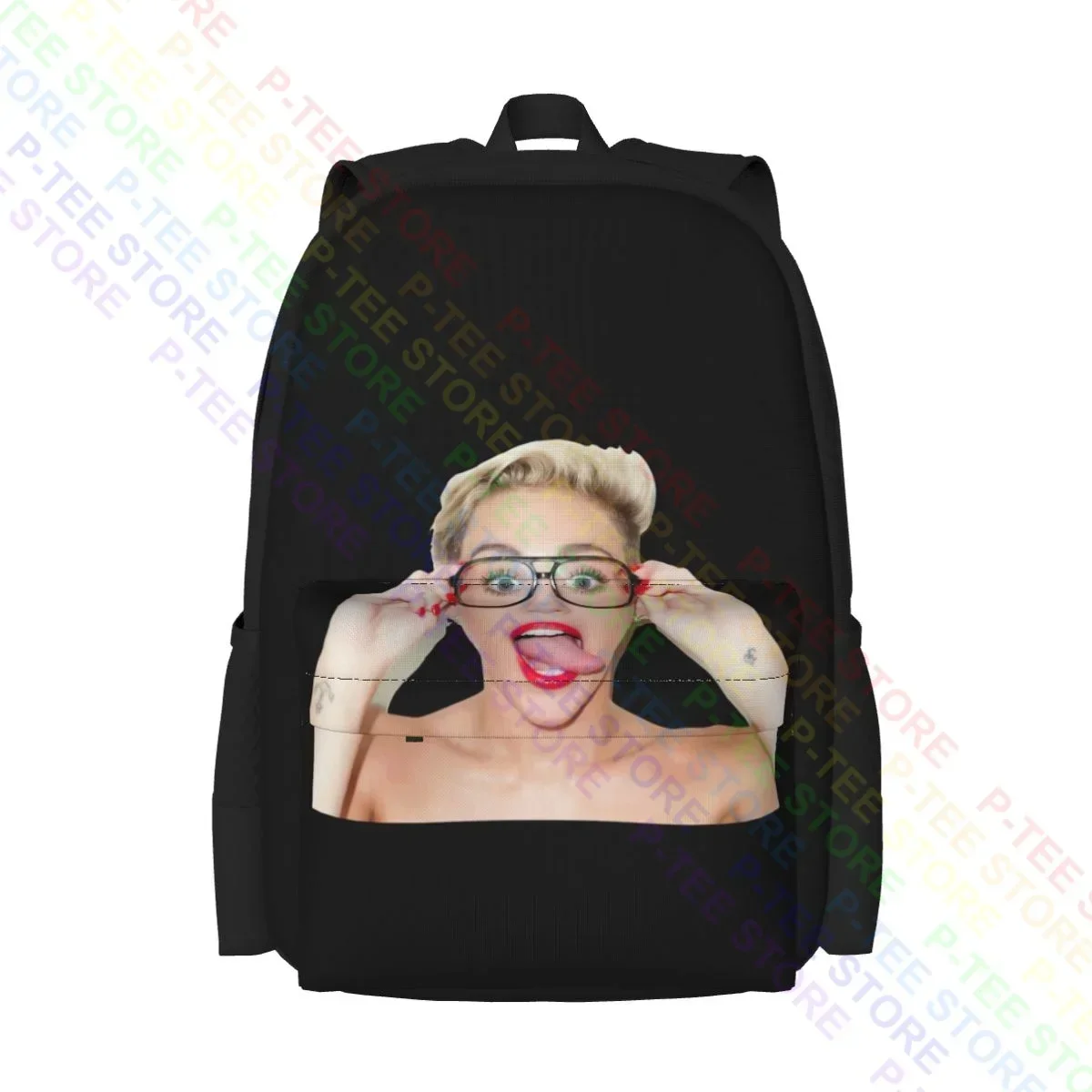 Miley Cyrus Tongue Out Bella Hannah Montana Large Capacity Backpack Bookbag Backpack Storage Bag School Sport Bag