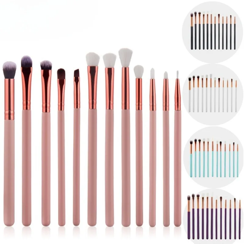 Ensemble de pinceaux de maquillage violets, 12 pièces, fond de teint, poudre, Blush, ombre à paupières, lèvres, outils de mélange pour femmes débutantes