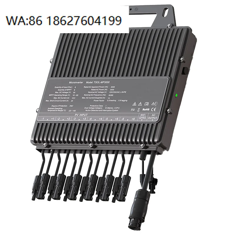 3000W Home Balcony On Grid Microinverter 14A Anti-Backflow High Efficiency Solar PV Power System