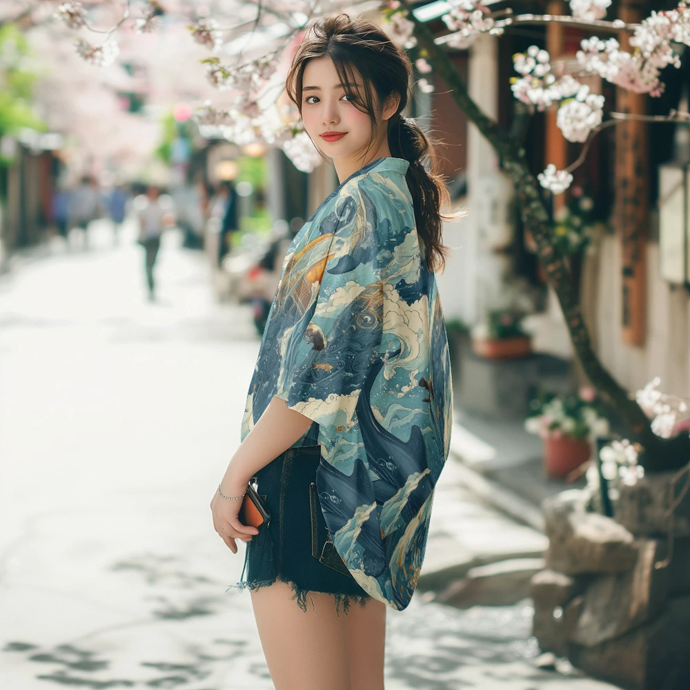 Traditional Kimono Fashion Print Figure Kimono Casual Fashion Kimono Loose Breathable Comfortable Unisex Fashion Japanese Kimono