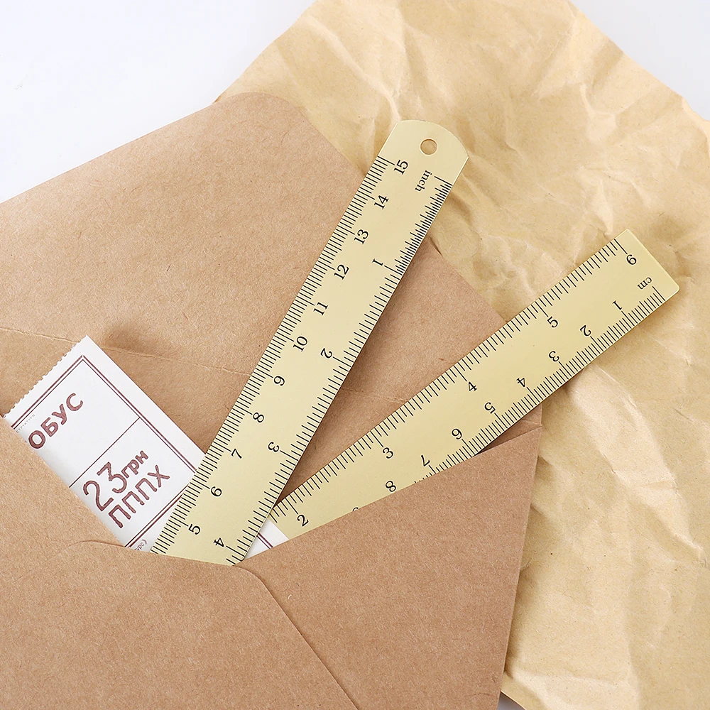 15cm metal Straight Ruler for School Office Stationery Metal Painting Drawing Tools Chancery Measuring Ruler Bookmark