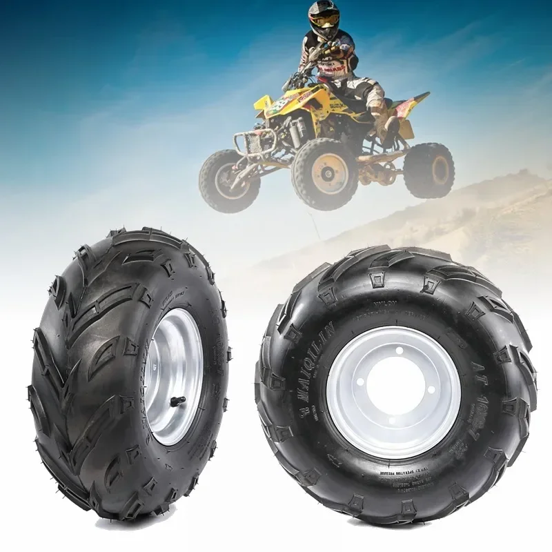 2 Pack 16x8-7'' Racing Tires Wheel Rim Fit for 50 70cc 90cc 110cc 125cc ATV Quad Bike Buggy Go Kart Golf Cart 4 Wheeler Mower