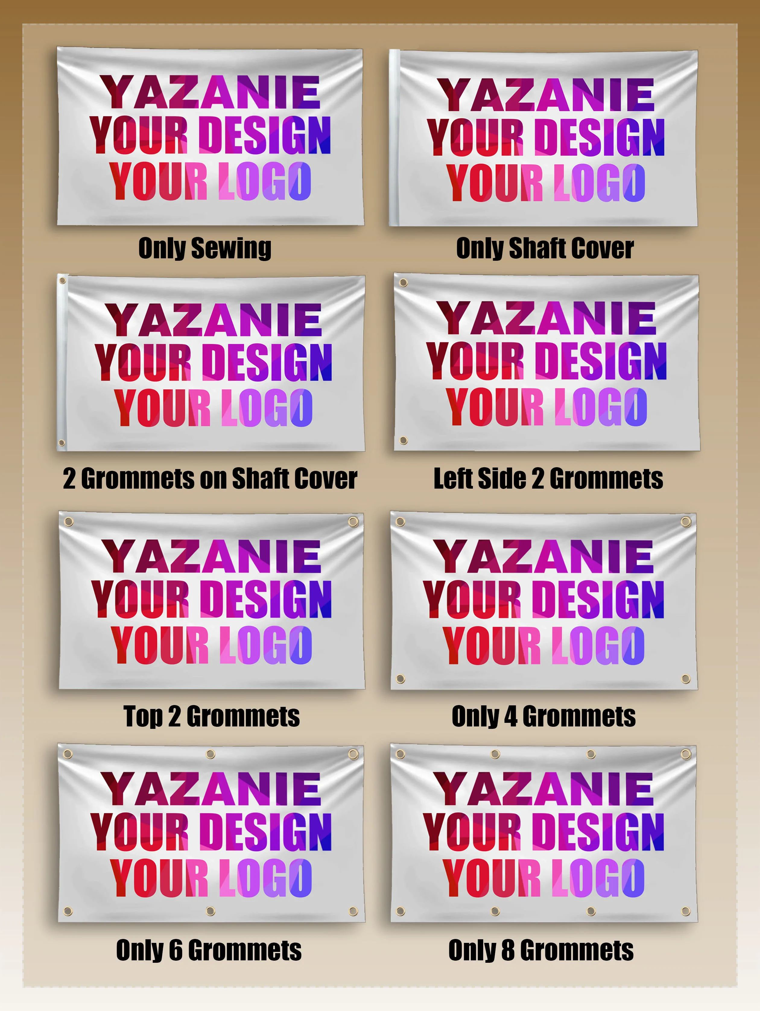 Single Double Sided Polyester Custom Flag 3x5/4x6/5x8FT with Brass Grommet Small Big Personalized Your Own Design Logo Text Flag
