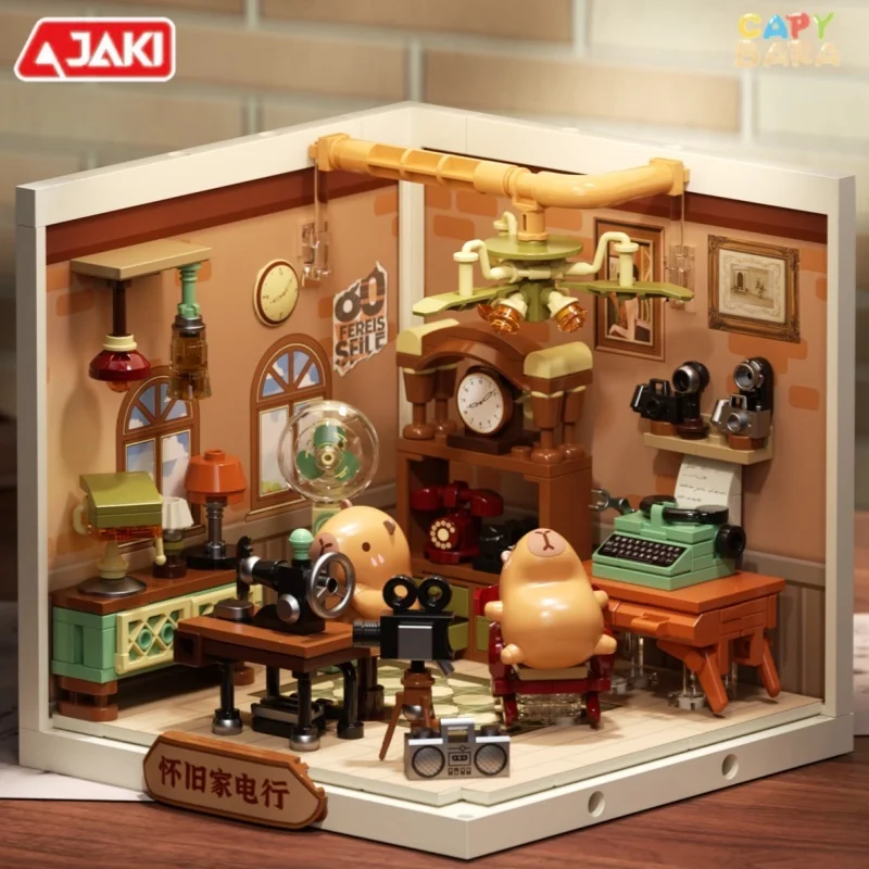 

JAKI Capybara, сборные строительные блоки, серия Super Town, винтажная модель сцены, украшение, настольная коллекция игрушек, подарки на день рождения