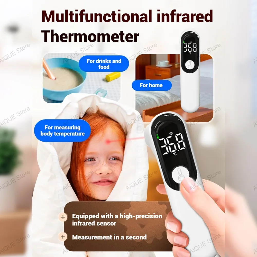 

AiQUE медицинский инфракрасный термометр для лба с подсветкой, цифровой бесконтактный лазерный бытовой светодиодный светильник для детей и взрослых, лихорадка для младенцев