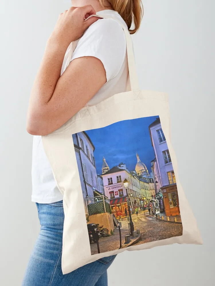 Night falling in Montmartre - Paris Tote Bag personalized tote bag tote bag men