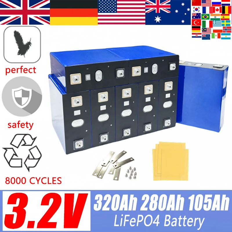 

DianKaishou 3.2v 280ah 320ah 150ahLifepo4 Battery Lithium Iron Phosphate for Golf cart Travel Solar Campers batteries Duty-free