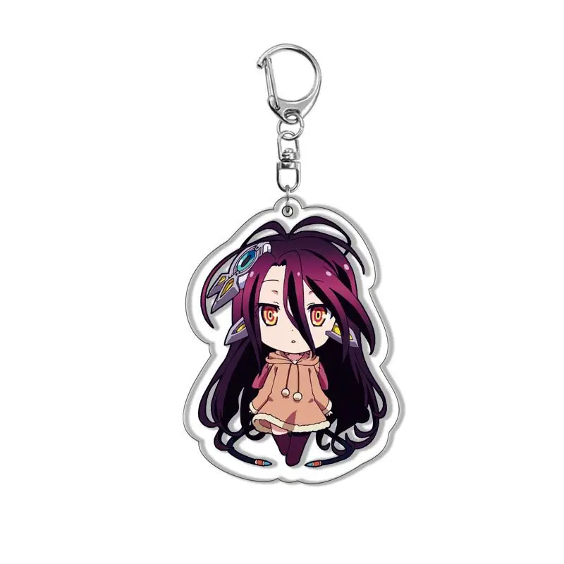 Anime NO GAME NO LIFE Keychain Cute Figure Shiro Hatsuse Izuna Colone Dora Pendant Car Key Ring Bag Accessories Christmas Gifts