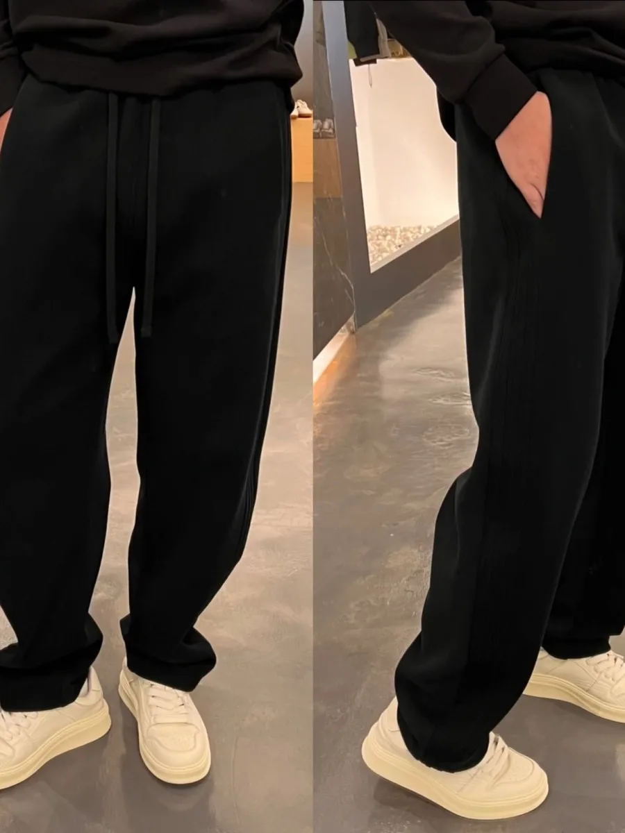 

Мужские утепленные брюки прямого кроя на флисовой подкладке, осенне-зимние спортивные брюки-бананы, однотонные, модные, брендовые