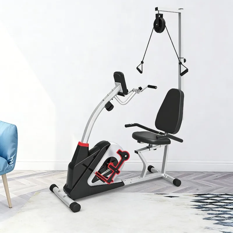SJ3508 Magnetic Recumbent Exercise Bike Dual Action Handles 150KG Max Load Capacity Home Gym Silent Stationary Fitness Bike