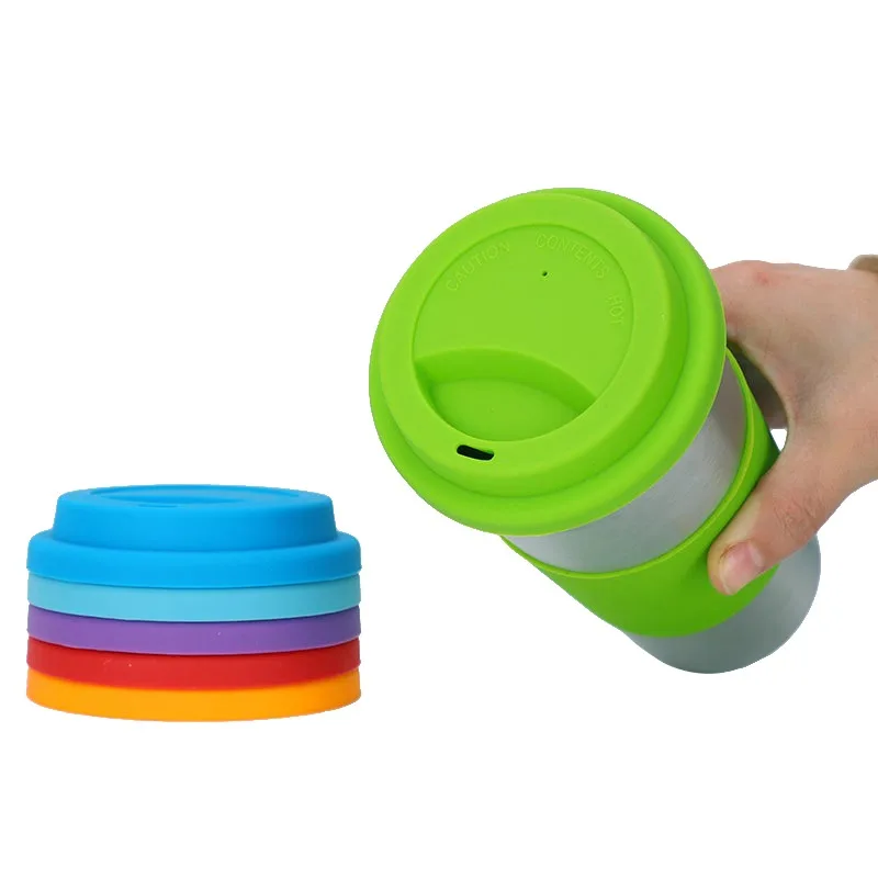 9.5cm Universal Reusable Silicone Cup Lids Fresh Cover Silicone Insulation Anti-Dust Cup Cover Coffee Mug Lids Cup Sleeve