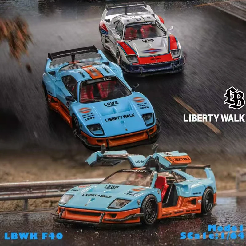 PreSale Demon King Auto 1:64 LBWK F40 Opened Gull Wing Door Diecast Diorama Car Model Collection Miniature Toys